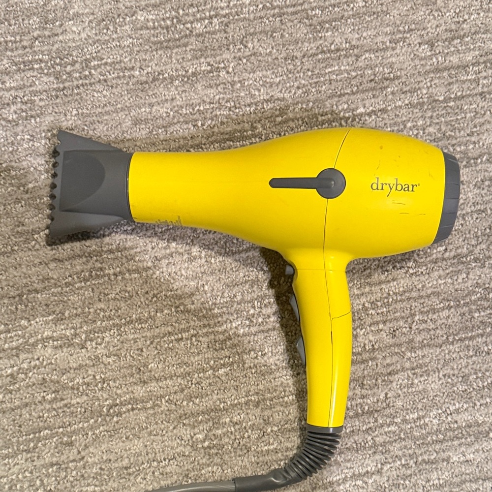 Drybar Vibrant Yellow Hair Dryer with Gray Accents